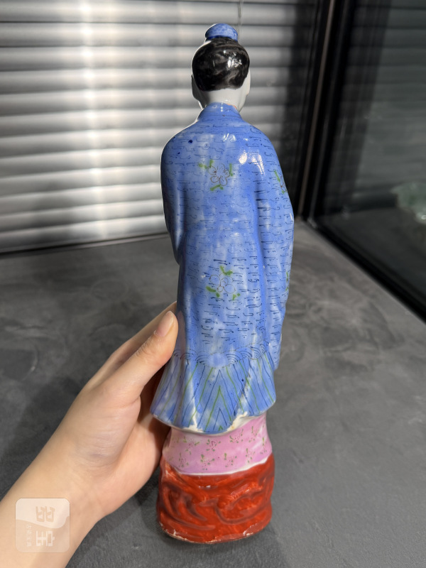 民国粉彩韩湘子人物瓷塑像 - 图6